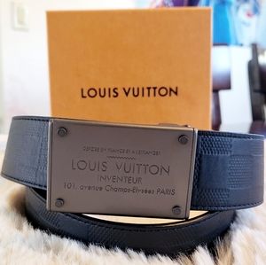 LOUIS VUITTON Reversible Neo Inventeur 40 MM Damier Graphite Pattern Waist Belt